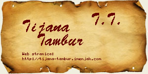 Tijana Tambur vizit kartica